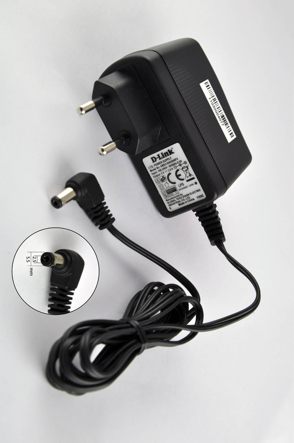 Type C Power Adapter , EU Plug for 5V / 2A - 887010