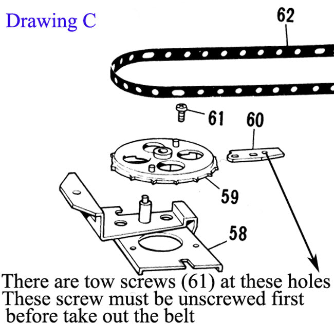 CORREA DE DISTRIBUCIÓN Máquina de tejer Brother KH910,KH940,KH970 410186001