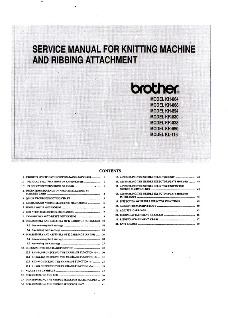 KH864 KH868 KH894 KR830 KR838 KR850 SERVICE MAUAL 888338