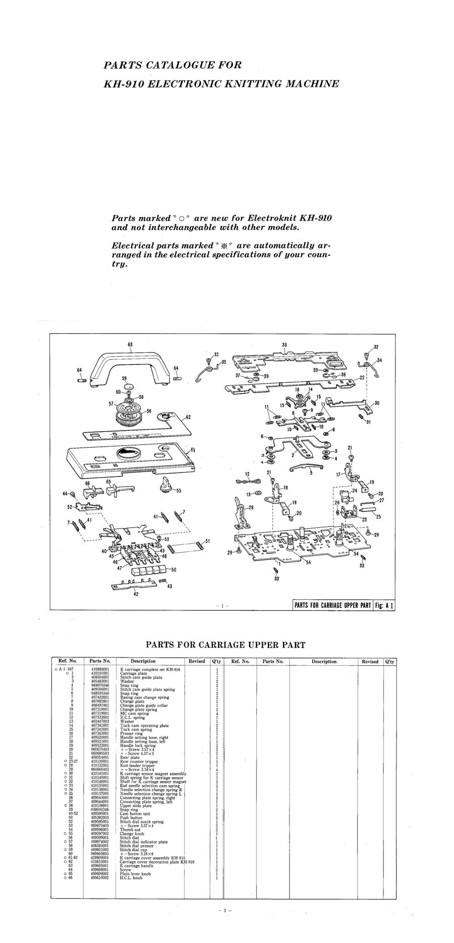 KH910 PARTS CATALOGUE 888391