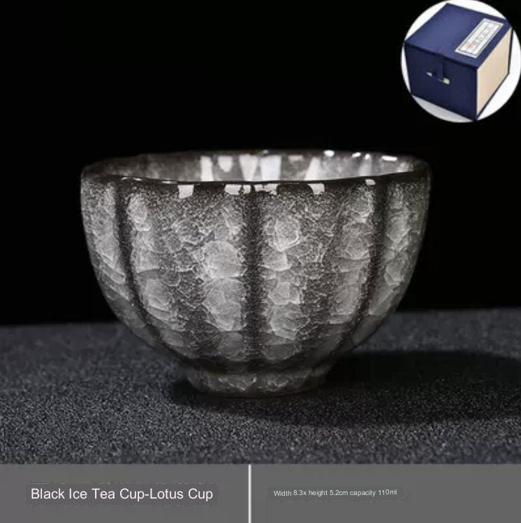 LIONRHK TEA - Black Ice Ceramic Tea Cup, 85 - 125ml