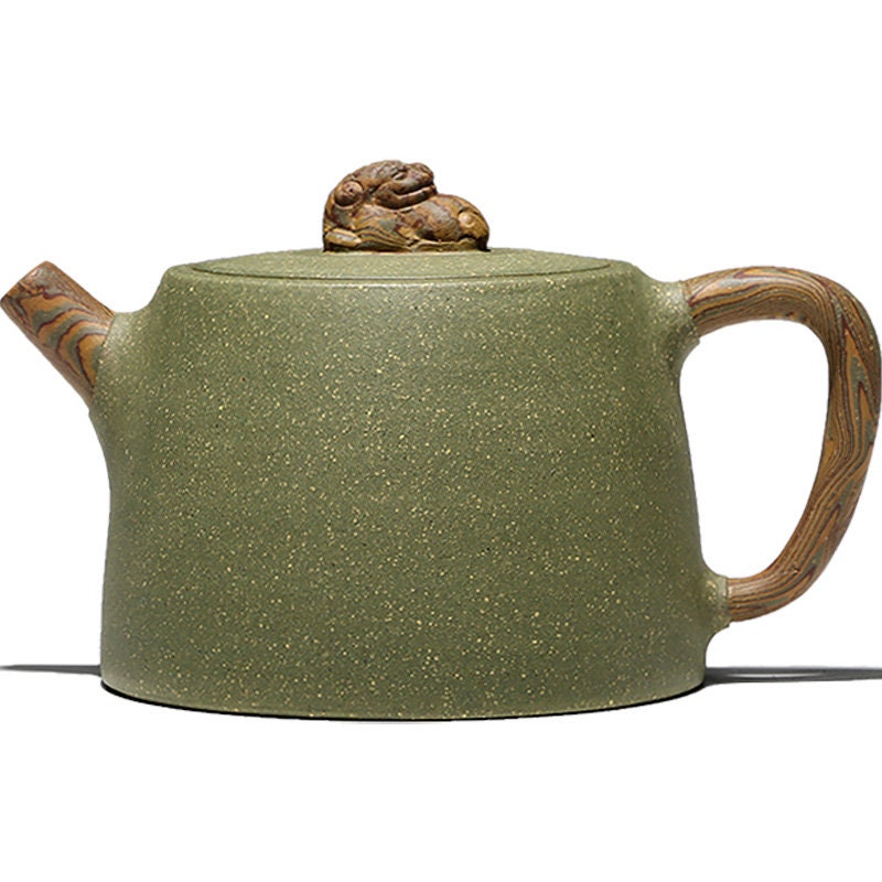 LIONRHK TEA - Yixing Zisha Clay Teapot, Ore Green Clay, Auspicious Well Fence 300cc