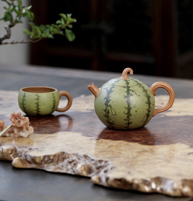 LIONRHK TEA - Yixing Zisha Clay Teapot, Watermelon Tea Pot 150cc