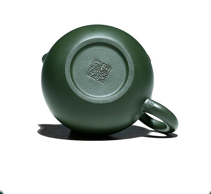 LIONRHK TEA - Yixing Zisha Clay Teapot plus two cups, Plum and Bamboo Xishi 180ml