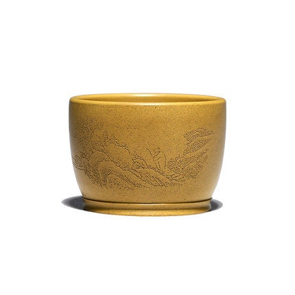 LIONRHK TEA - Yixing Raw Ore Mud Engraved Tea Cup, Indifferent 190ml