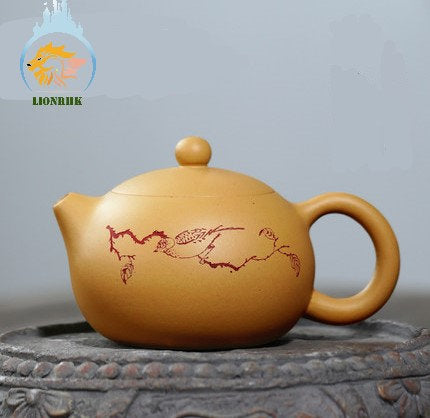 LIONRHK TEA - Yixing Zisha Clay Teapot, Ore Yellow Clay, Golden Bian Xishi 210cc