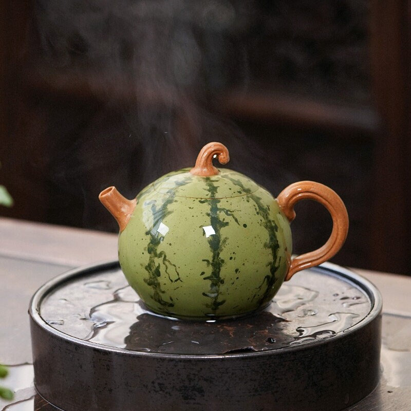 LIONRHK TEA - Yixing Zisha Clay Teapot, Watermelon Tea Pot 150cc