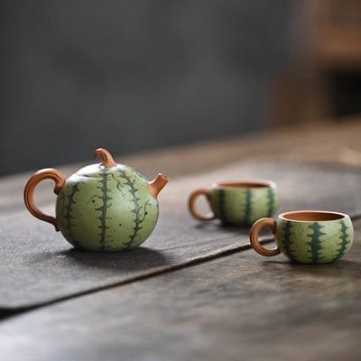 LIONRHK TEA - Yixing Zisha Clay Teapot, Watermelon Tea Pot 150cc