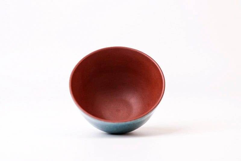 LIONRHK TEA - Jun glaze enamel pomegranate/shou peach master cup, Raw ore iron sand vermilion mud, 95cc