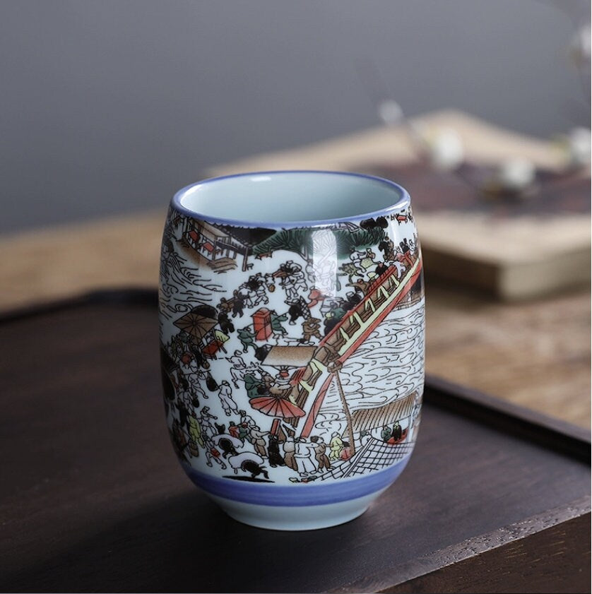 LIONRHK TEA - Ceramic Blue and White Tea Cup, 180ml