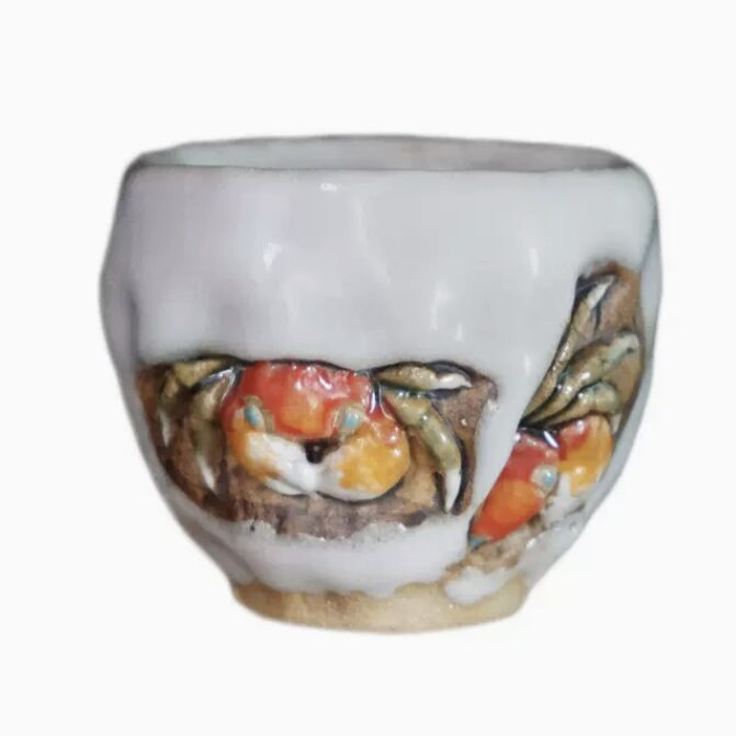 LIONRHK TEA - Japanese Crab Handmade Ceramic Tea Cup, 120ml