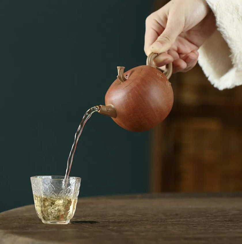 LIONRHK TEA - Yixing Zisha Clay Teapot, Apple Tea Pot 160ml