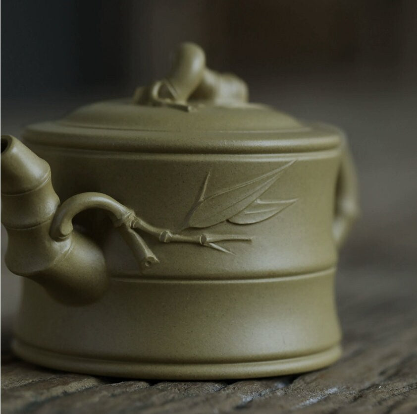 LIONRHK TEA - Yixing Zisha Clay Teapot, Bamboo Segment Tea Pot 100ml