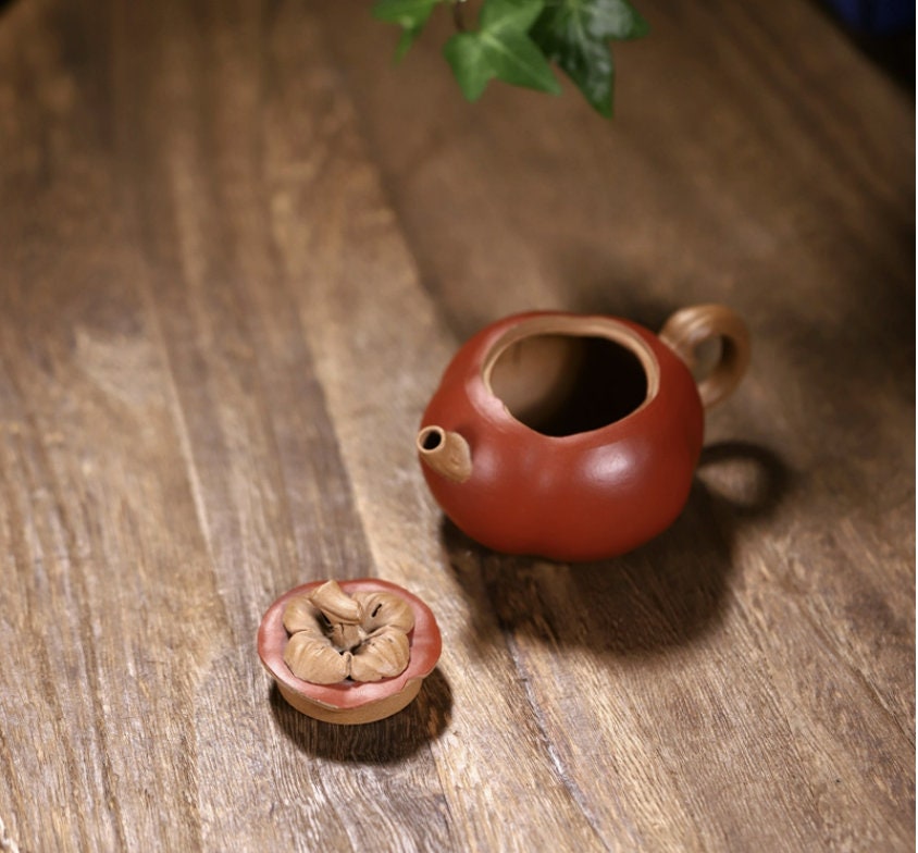 LIONRHK TEA - Yixing Zisha Clay Teapot, Persimmon Tea Pot 120ml