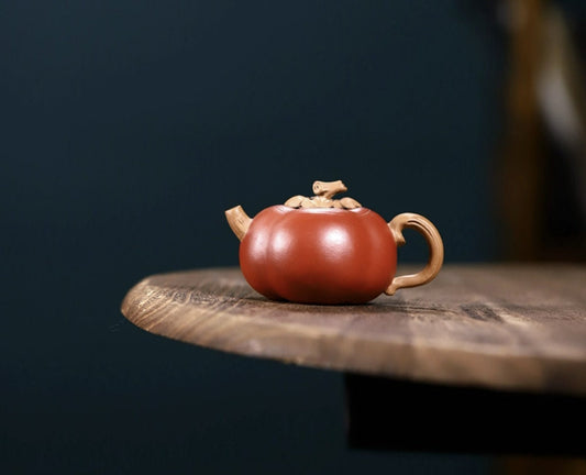 LIONRHK TEA - Yixing Zisha Clay Teapot, Persimmon Tea Pot 120ml