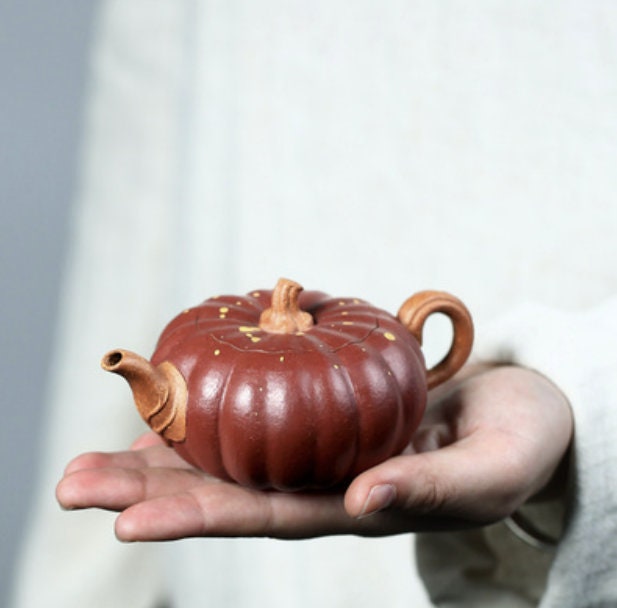 LIONRHK TEA - Yixing Zisha Clay Teapot, Pumpkin Tea Pot 120cc