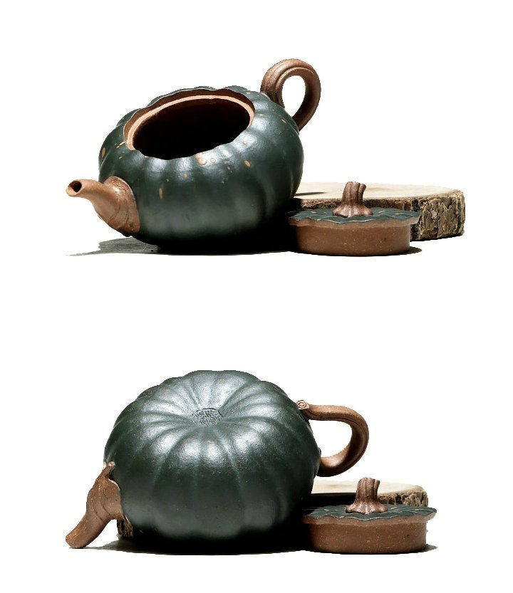 LIONRHK TEA - Yixing Zisha Clay Teapot, Pumpkin Tea Pot 120cc