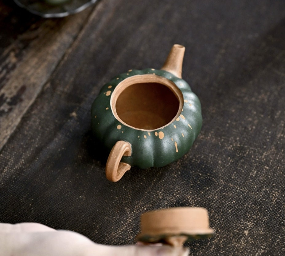 LIONRHK TEA - Yixing Zisha Clay Teapot, Pumpkin Tea Pot 120cc