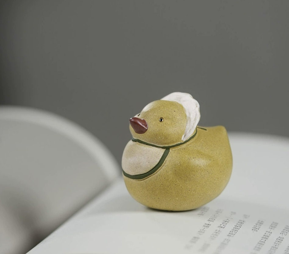 LIONRHK TEA - Zisha Tea Pet Yellow Duck, Handmade Ornament