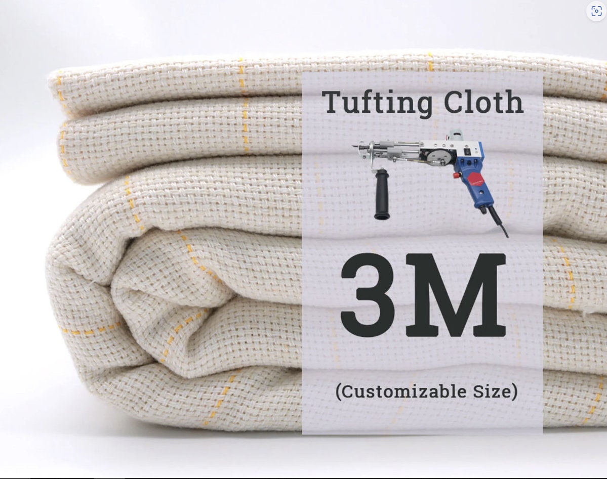 LIONRHK TUFT - 3M \ 118" Width Tufting Cloth, Monks Cloth With Yellow Guidelines For Tufting Gun Tufting Fabric