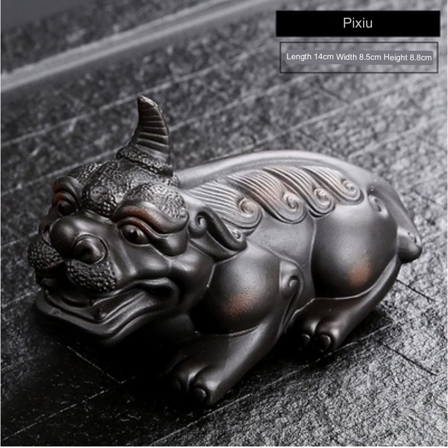 LIONRHK - Handmade Purple Pottery Pixiu Tea Pet Ornament