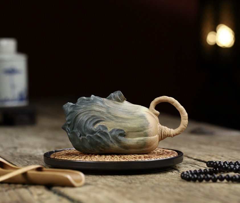 LIONRHK TEA - Yixing Zisha Clay Teapot, Cabbage Tea Pot 280ml