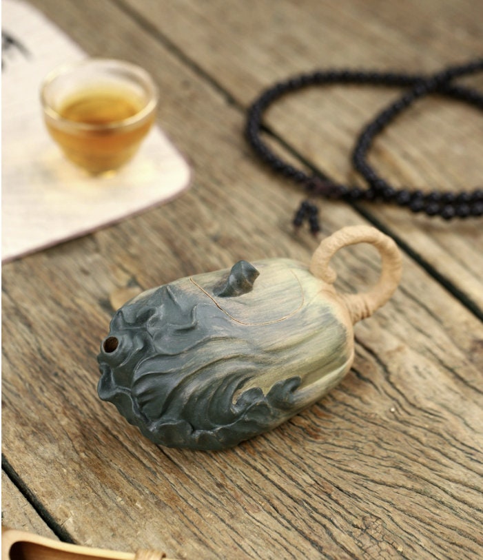 LIONRHK TEA - Yixing Zisha Clay Teapot, Cabbage Tea Pot 280ml