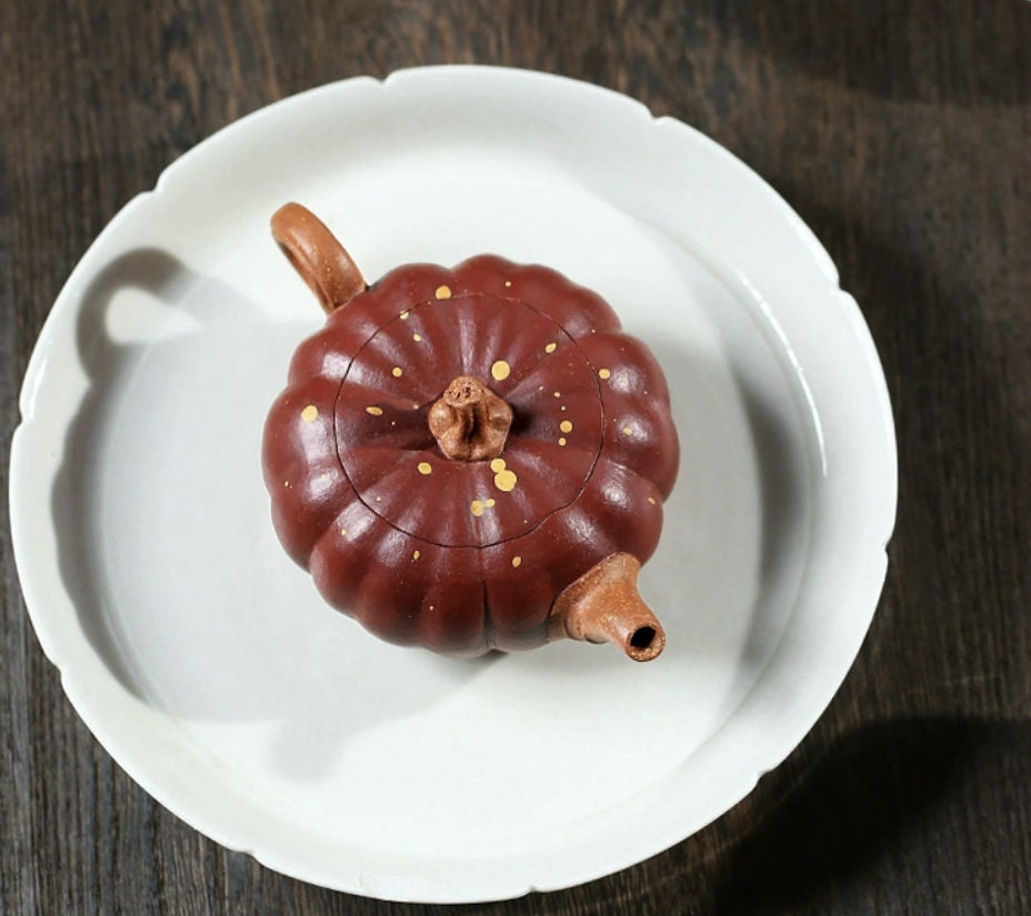 LIONRHK TEA - Yixing Zisha Clay Teapot, Pumpkin Tea Pot 120cc