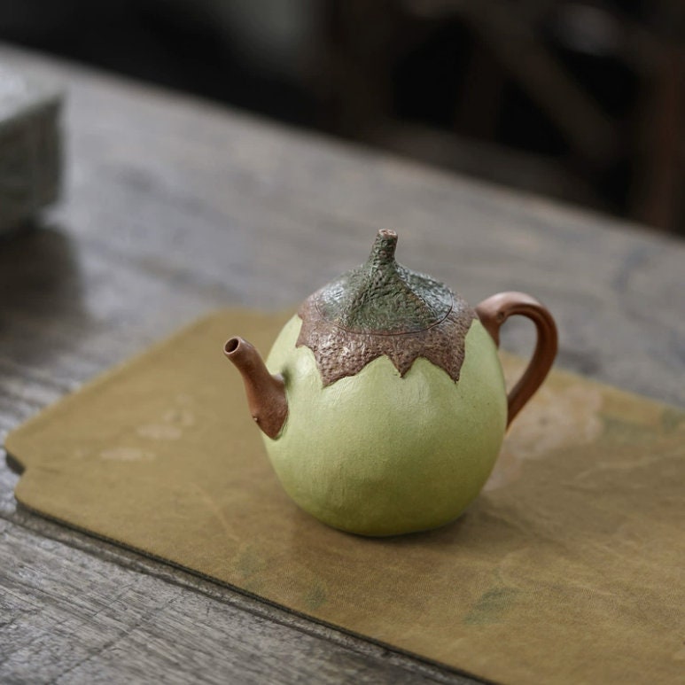 LIONRHK TEA - Yixing Zisha Clay Teapot, Eggplant Tea Pot 180cc