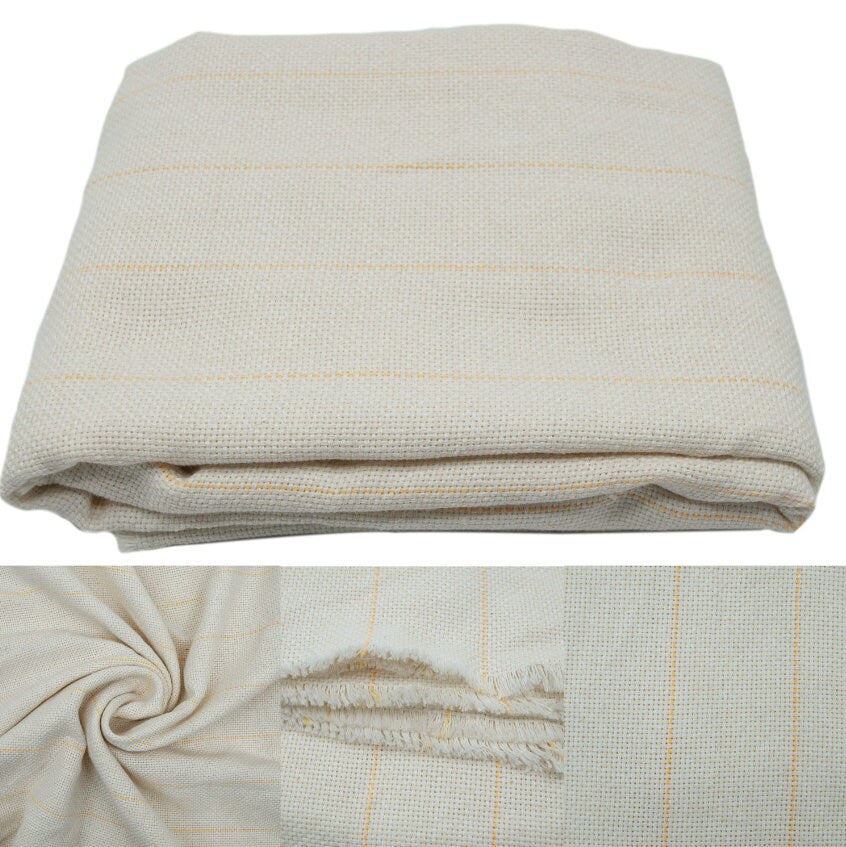 LIONRHK TUFT - 60 In\1.6 Yard\150cm Tufting Cloth, Monks Cloth With Yellow Guidelines For Tufting Gun Tufting Fabric