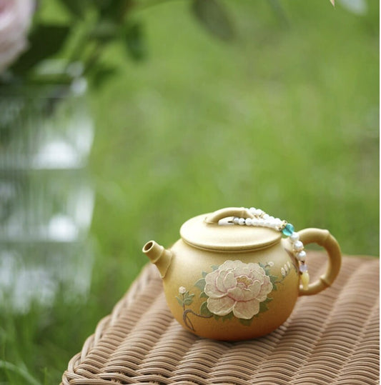 LIONRHK TEA - Yixing Zisha Clay Teapot, Peony Tea Pot 150cc