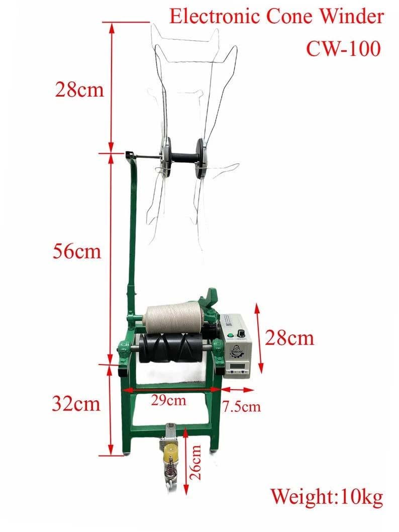 CW-100 Electrical Cone Wool/Yarn Winder [Cone to Cone / Twister to Cone] With Rotation Counter