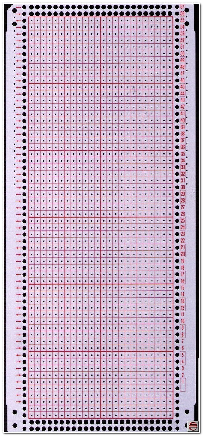 BLANK PUNCHCARD Knitting Machine Brother Singer/Silver