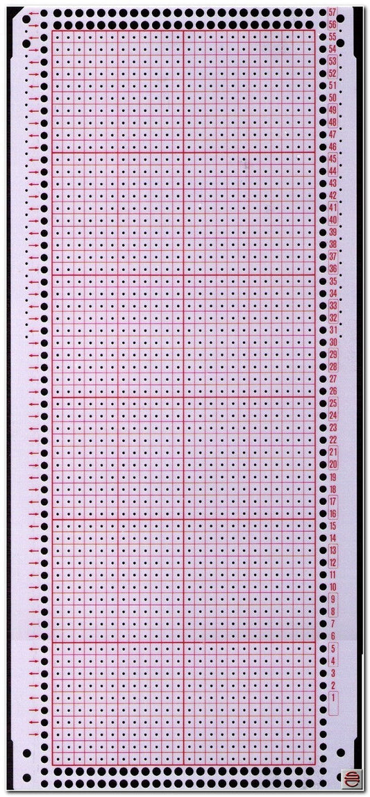 BLANK PUNCHCARD Knitting Machine Brother Singer/Silver