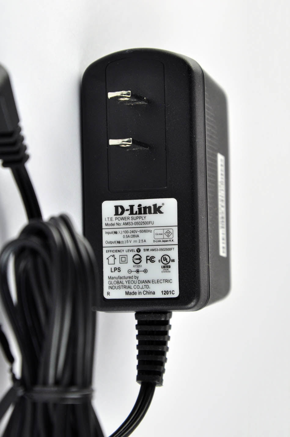 Type A Power Adapter , US Plug for 5V / 2.5A - 887008