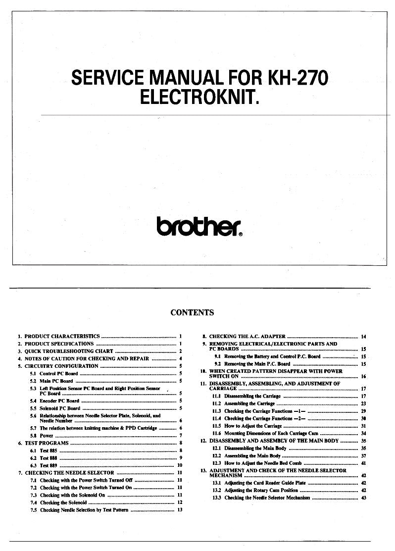 KH270 SERVICE MANUAL 888335