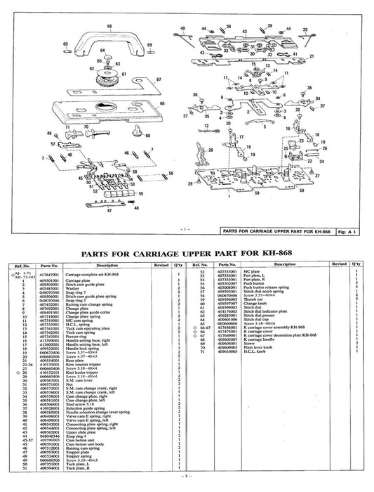 KH868 / KH894 PARTS CATALOGUE888387