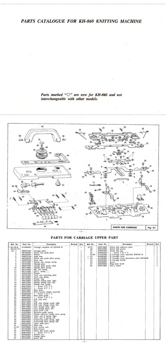 KH860 PARTS CATALOGUE 888386