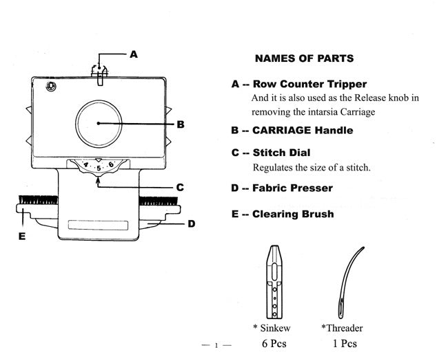 Brother Knitting Machine Intarsia Carriage KA8210