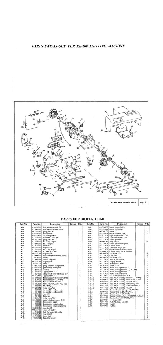 KE100 PARTS CATALOGUE 888373