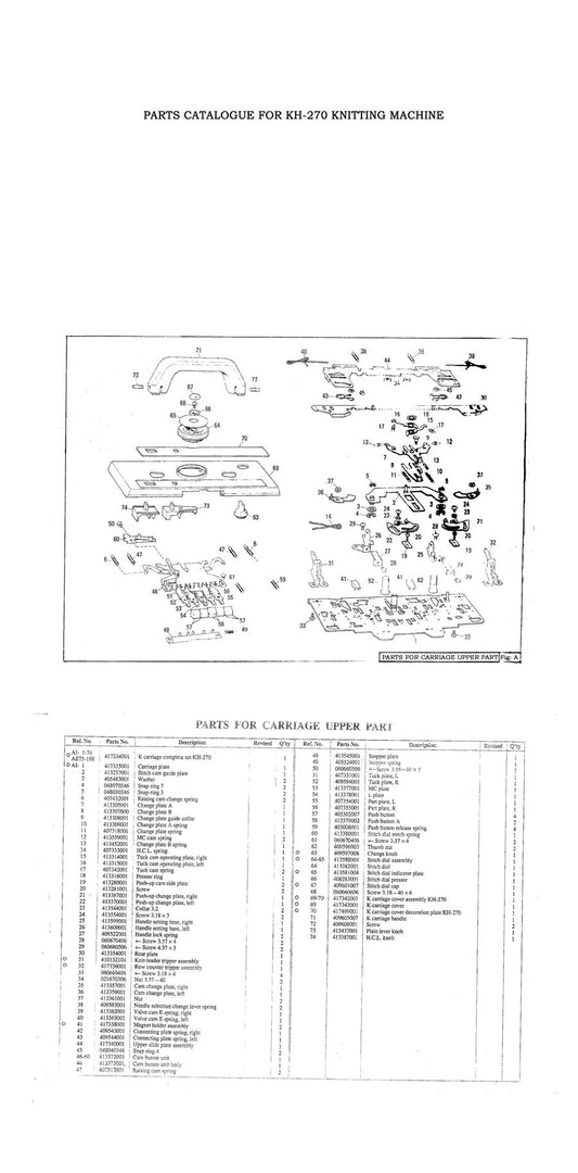 KH270 PARTS CATALOGUE 888380