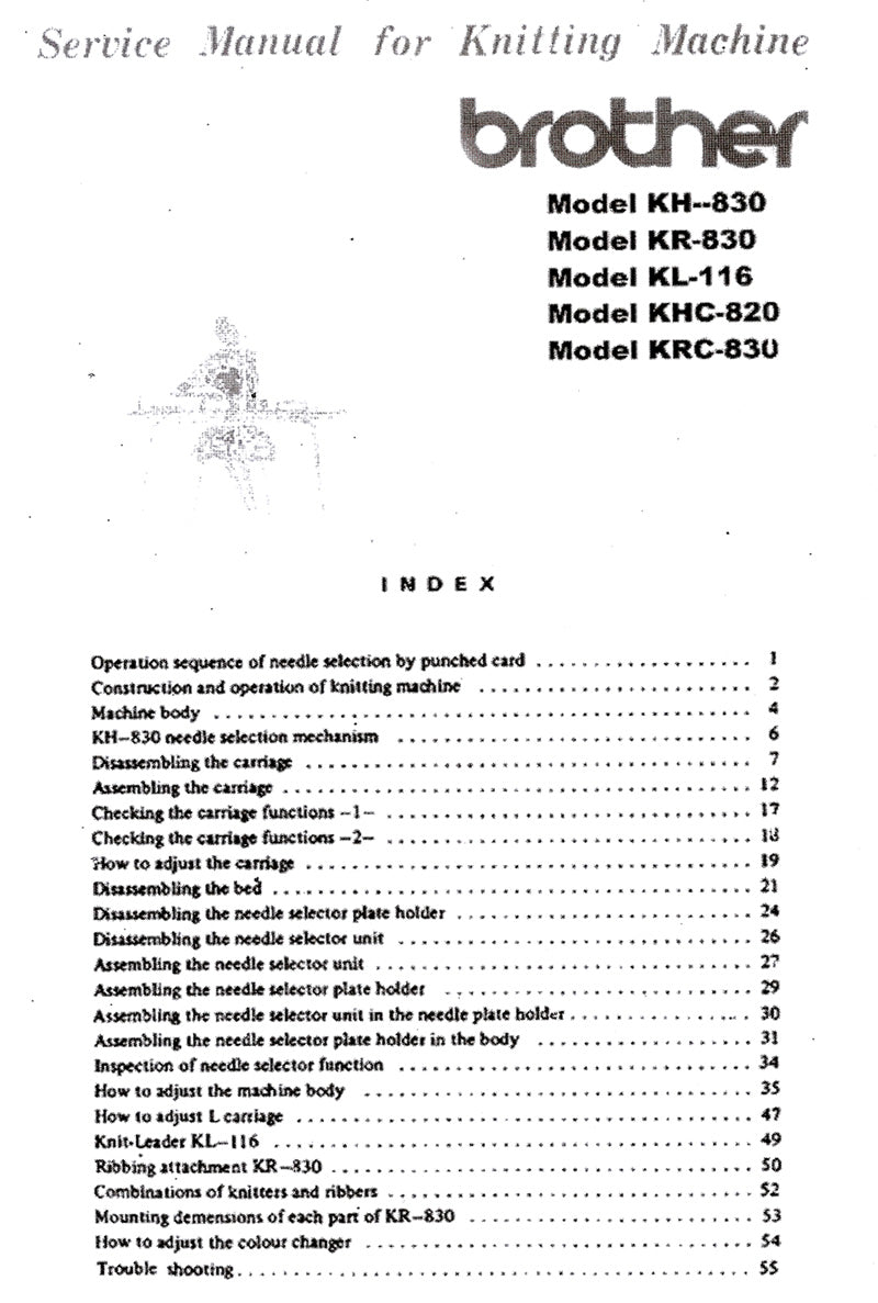 KH830 KR830 KL116 KHC820 KRC830 SERVICE MANUAL888336