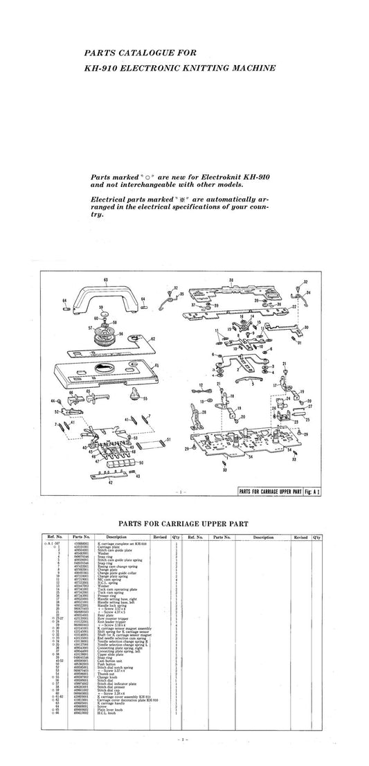 KH910 PARTS CATALOGUE  888391