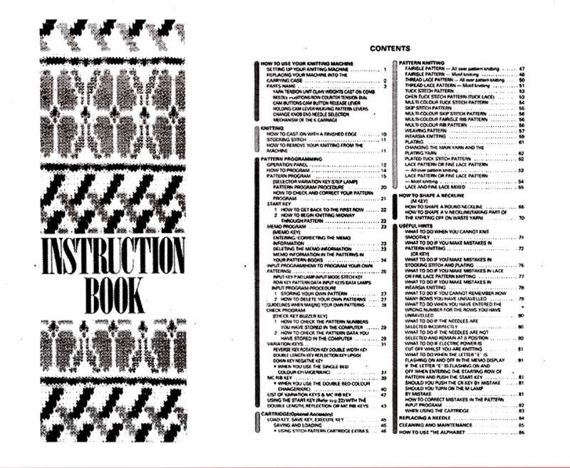 KH965 KNITTING MACHINE INSTRUCTION BOOK 888119