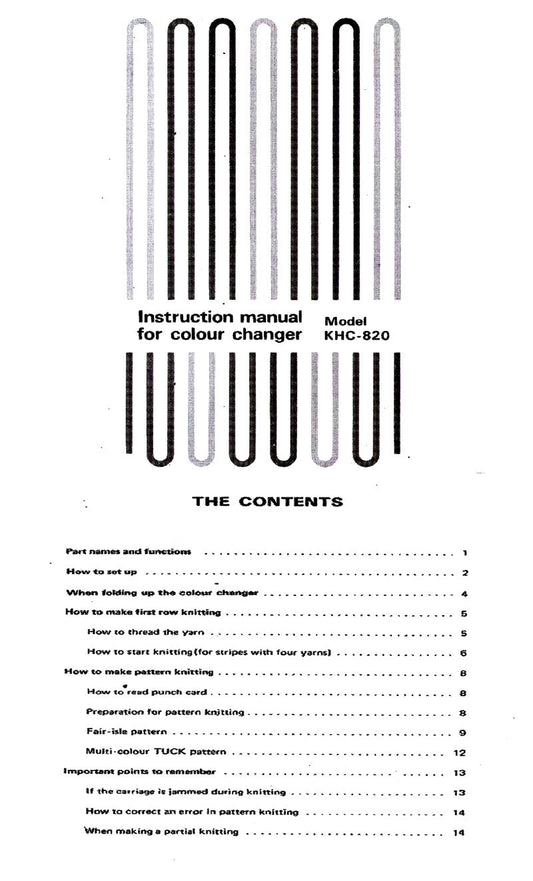 KHC820 INSTRUCTION MANUAL 888146