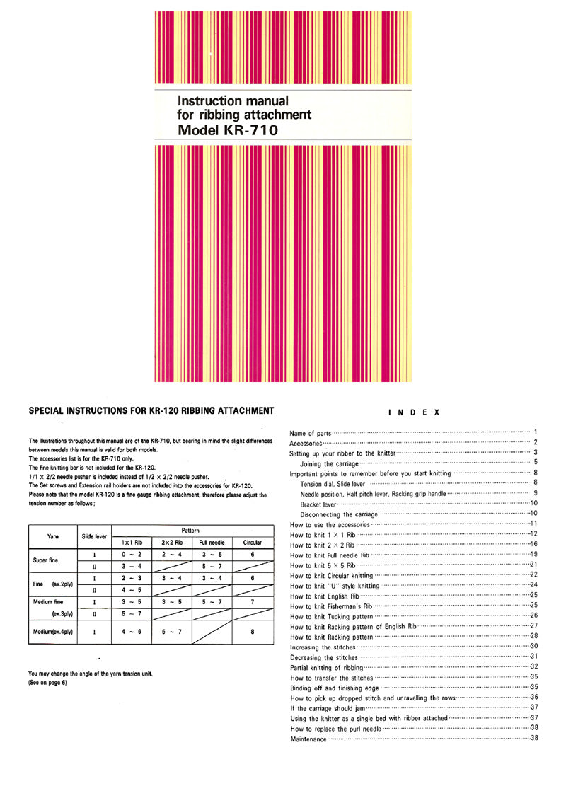 KR710 INSTRUCTION MANUAL 888148