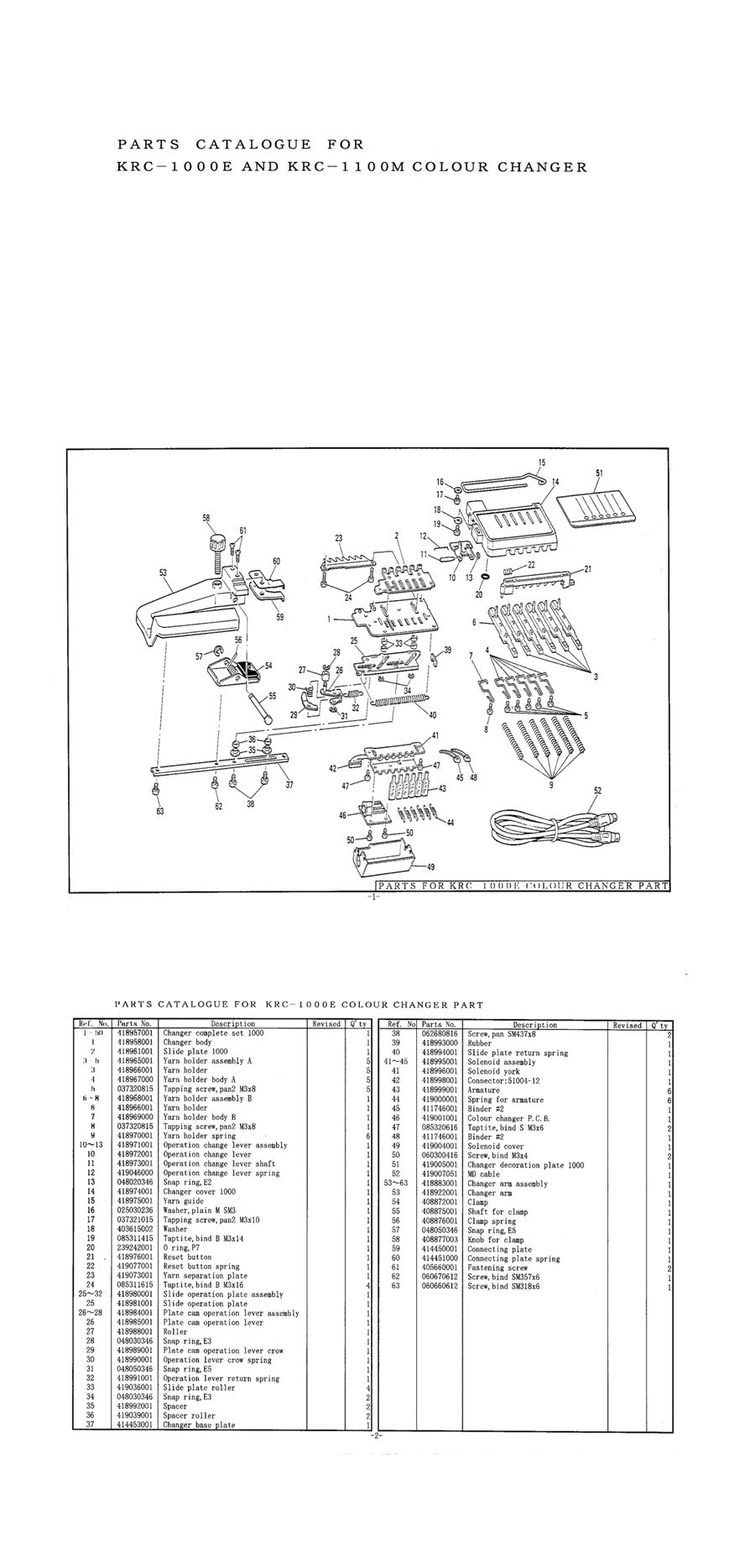 KRC1000E PARTS CATALOGUE 888401