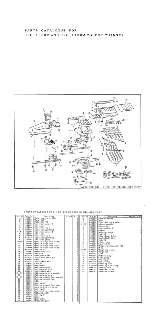 KRC1000E PARTS CATALOGUE 888401