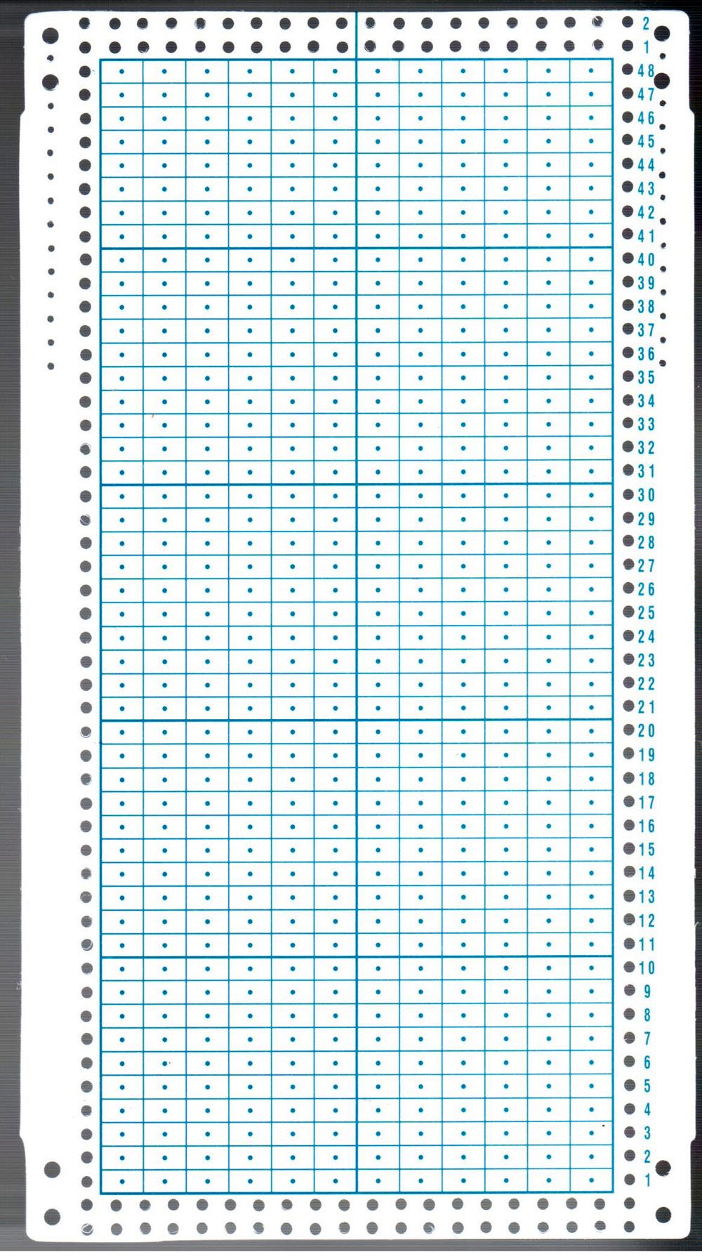 12 Stitch Blank Punch Card For Silver Reed Singer K/M SK155