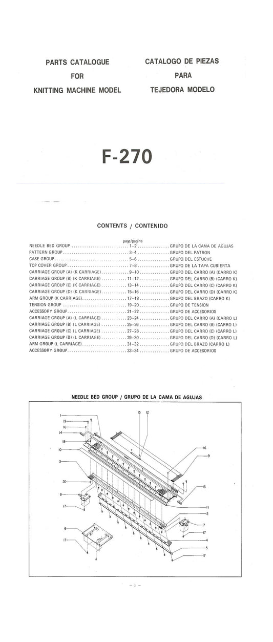 888602 SINGER PARTS CATALOGU For SK270 / F270 and SK370 / F370